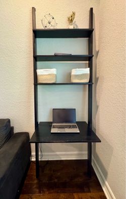 Black Ladder Bookshelf Desk / Workspace