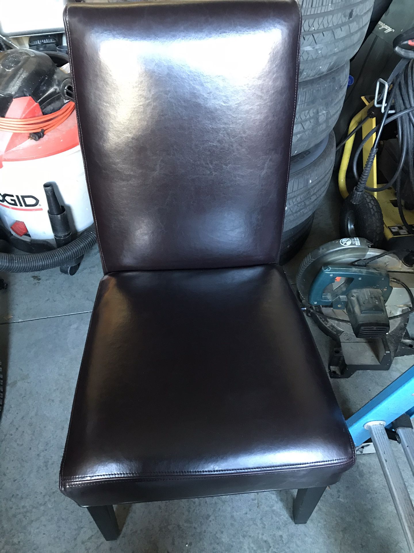 Brown Leather Bedroom Chair