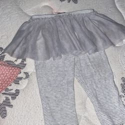 Lil Girl Pants With Tutu Grey
