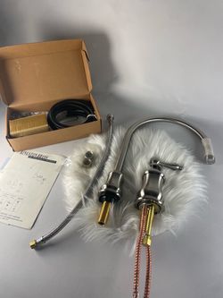 New In Box Elements of Design by Kingston Brass Satin Nickel Kitchen Faucet ES3818ALBS