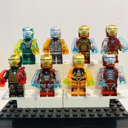 Iron Man Minifigures Marvel Collectible Set B| New Custom LEGO Compatible Toy