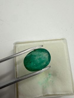 2.90 Ct Oval Green Loose Gemstone Emerald Color Unverified Estate Find