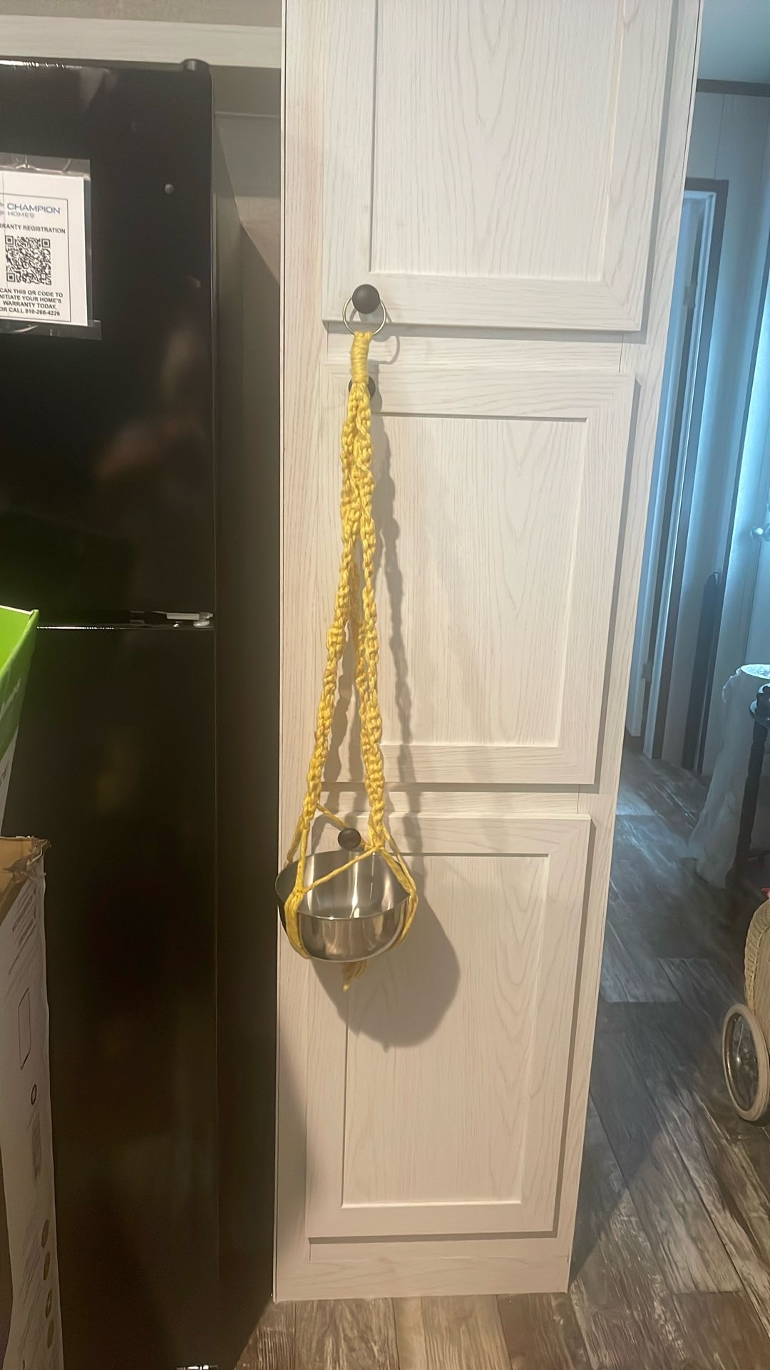 Used Yellow Yarn Macrame Flower Pot Holder