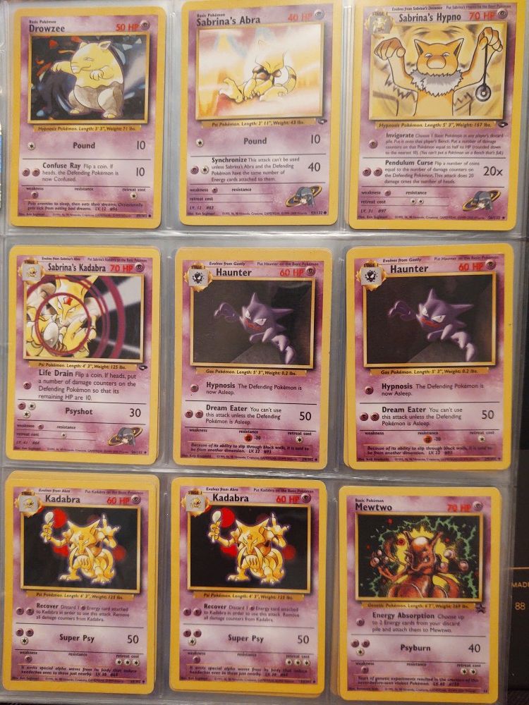 Pokemon cards (9) psychic