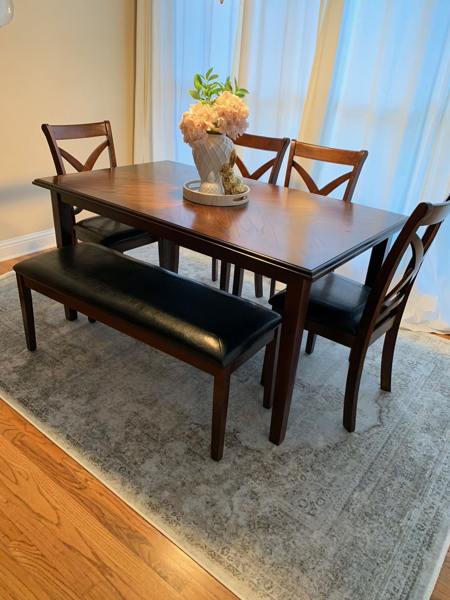 Dining Table With 4 Chairs And A Bench
