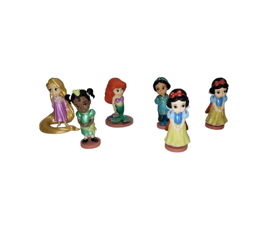 Disney Animators Collection Princess Figures Mini 3” Toddler Dolls PVC Lot Of 6