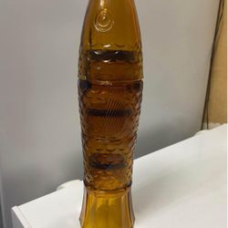 Very Cool Glass Set of Fish Shaped Stacking Glasses/Cup/Cocktail Glasses. Amber. 