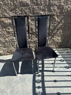 Black and chrome chairs (2)