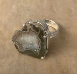 Druzy .925 Ring Size 8