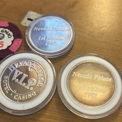 1st and 2nd edition Nevada Palace VIP coins from 1991 and 1992
