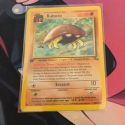 1st Edition Kabuto 50/62 Fossil Pokemon card
