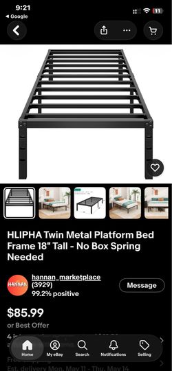 2 Hlipha Twin Size Metal Bed Frames BRAND NEW