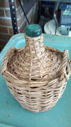 Bottle Wrapped in Wicker.
