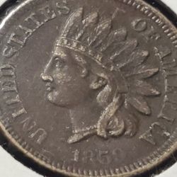 CB27SX210 NICER 1859 IH PENNY FIRST YEAR MINTED LOOKS 2B REPUNCHED DATE VARIETY