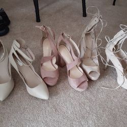 3 PAIR OF HIGH HEELS GOOD CONDITION SIZE 8.5 AND 9.   3 FOR. $30. NAME CHARLOTTE RUSSE AND LIMELIGHT AND WILD DIVA.         $20