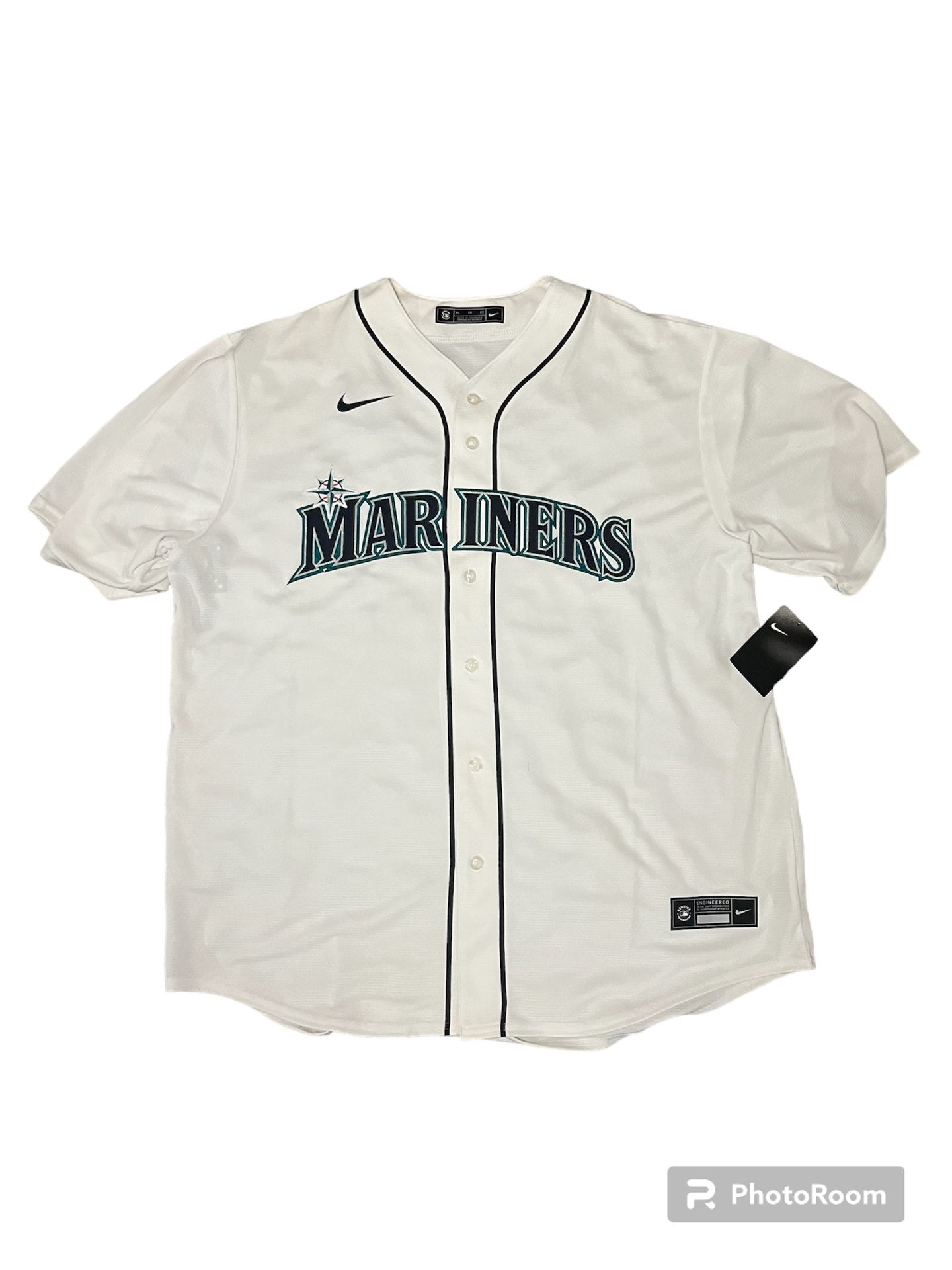 Nike Seattle Mariners Jersey Men's XL White Button Front Home Blank MLB Baseball