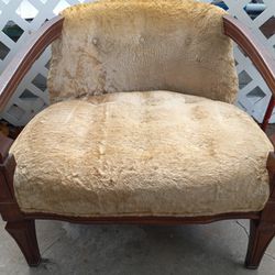 Antique Low Cushioned Accent  Chair