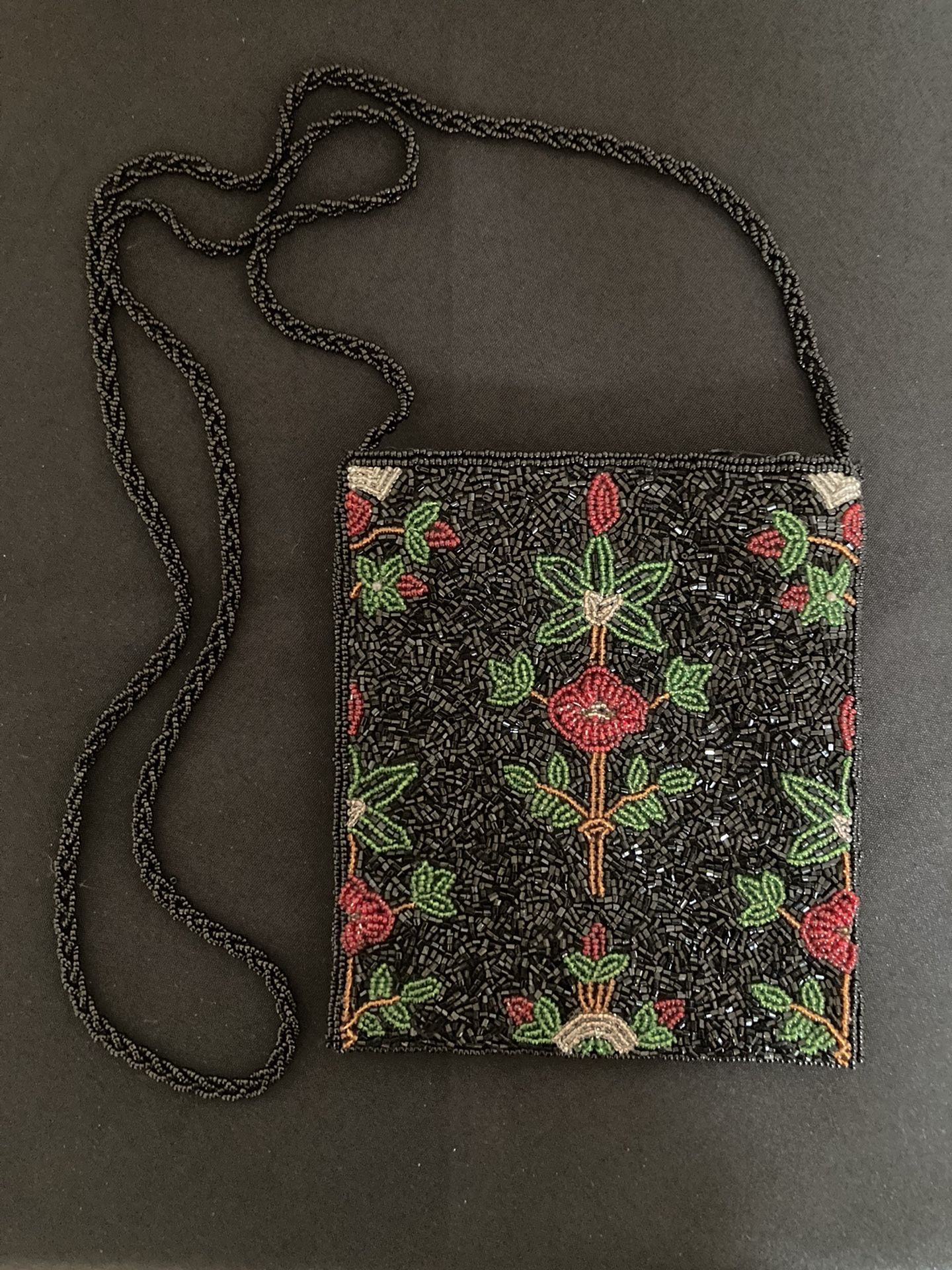 Ermo Beaded Floral Crossbody Purse