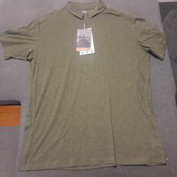 ExOfficio Mens Javatech Shirt Size XXL Olive Green Short Sleeve 