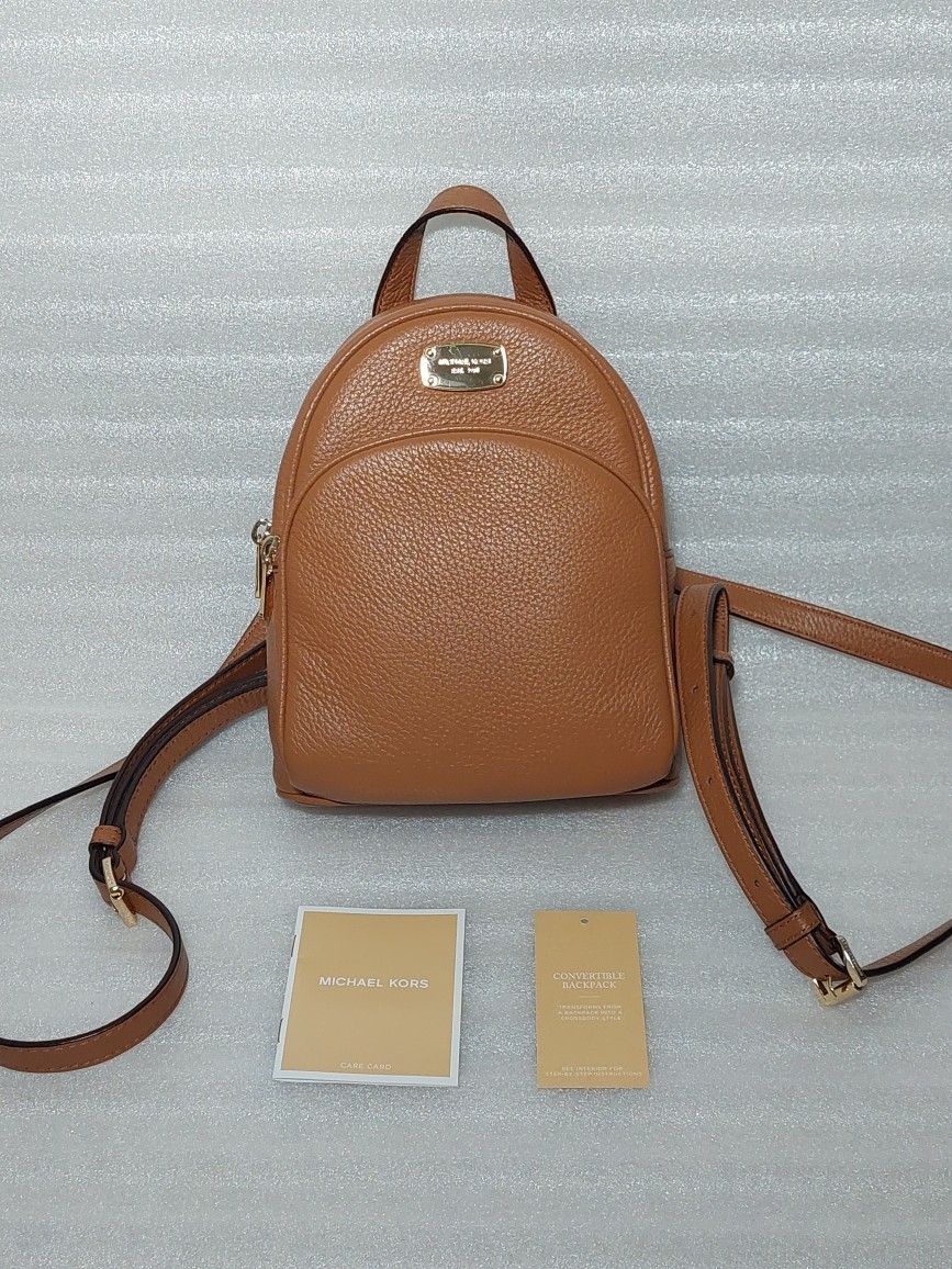 Michael Kors Designer Backpack Crossbody Bag. Brown Gold. Like New. Women's Purse. Authentic