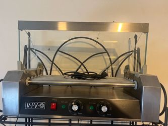 VIVO Commercial Hot Dog Roller Grill with Sneeze Guard