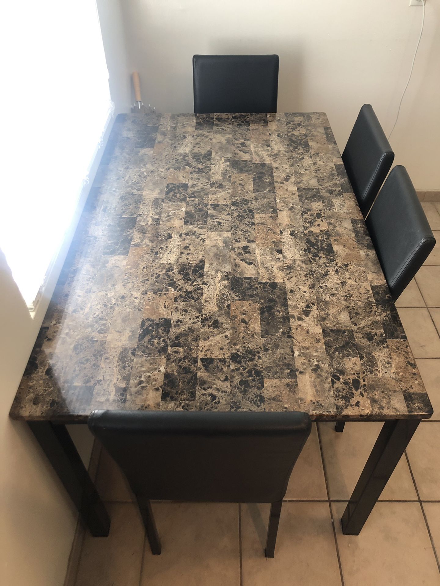 Marble Kitchen Table and Chairs