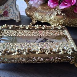 GOLD FILIGREE TISSUE BOX