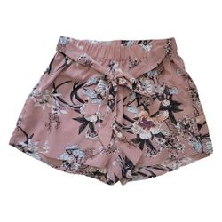 Womens Shein floral elastic waist summer shorts size L