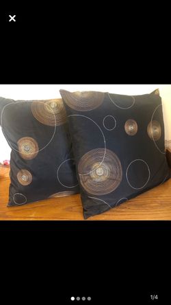 Set of 2 Black/Silver/Bronze Decorative Pillows