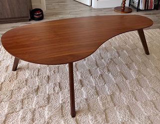 🪵 Mid Century Modern Kidney Coffee Table – Walnut – Excellent Condition