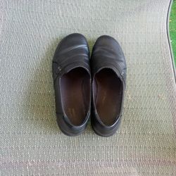 Clark's Women's Black Slip On Shoes