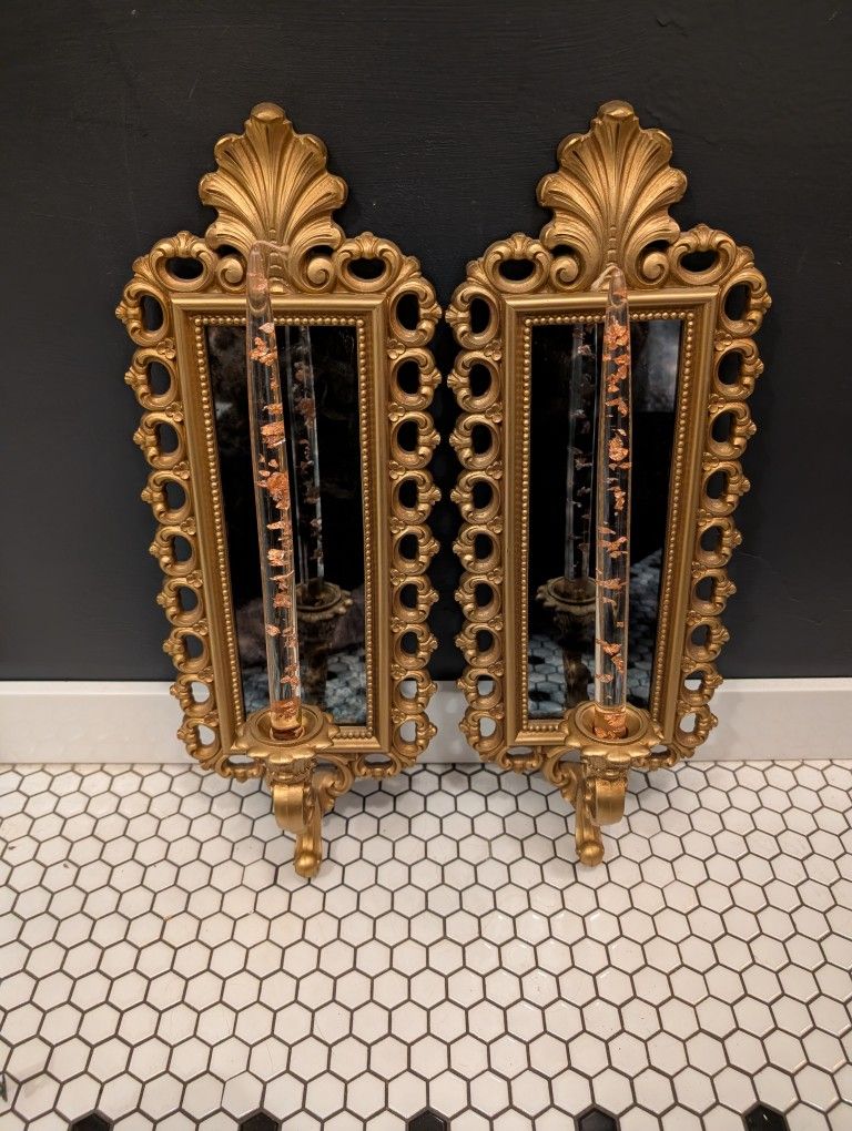 Vintage Homco Ornate Wall Sconces