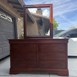Solid Wood Dresser with Mirror