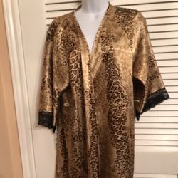 Vintage Gilligan 0’ Malley Animal Print Nightgown Robe Size S (Missing Belt)