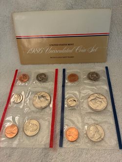 1986 US Mint Uncirculated Coin Set D & P