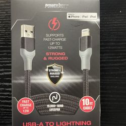 Powerxcel USB-A Charge And Sync 10 Ft Cable - Fast Charge 