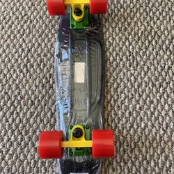 Penny Size Skateboard 22” Black With Rasta Colors Fun To Ride Buy More Than One And Save