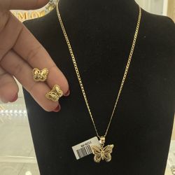 Juego De Cadena Y Aretes De Niña 