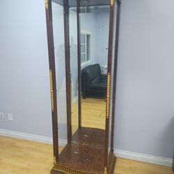 Tall Italian Cabinet With Glass Shelves, Curio, Display. Show Case