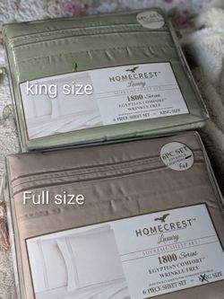 NEW! Homecrest LUXURY FULL Size / King Size  6 Piece Sheet Set Egyptian Comfort Wrinkle Free ( each $35