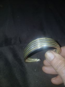 Two-Tone Cuff Bracelet Silver and Gold