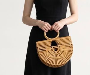 NEW Miuco Bamboo Crescent O-Ring Purse Handbag NWT