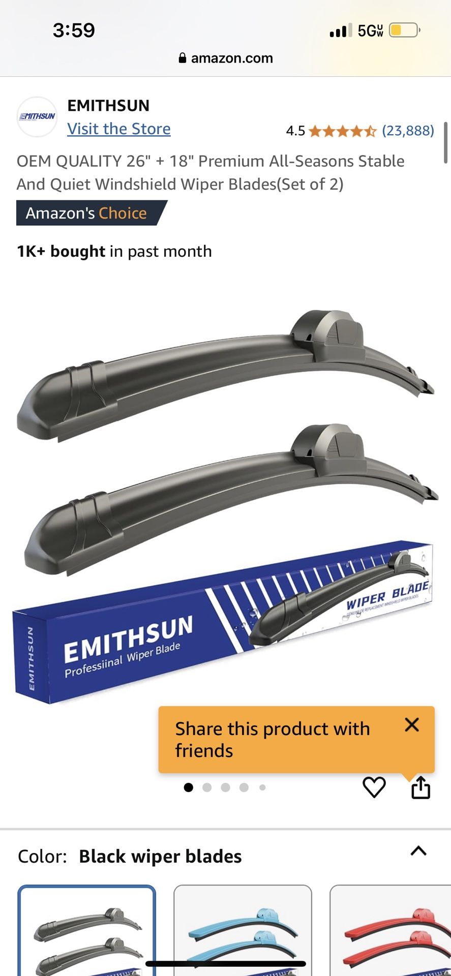 Windshield Wipers 26 Inch And 18 Inch