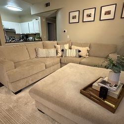 Sectional Sofa with Oversized Ottoman
