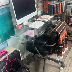 Glass Desk Or Entryway Table 