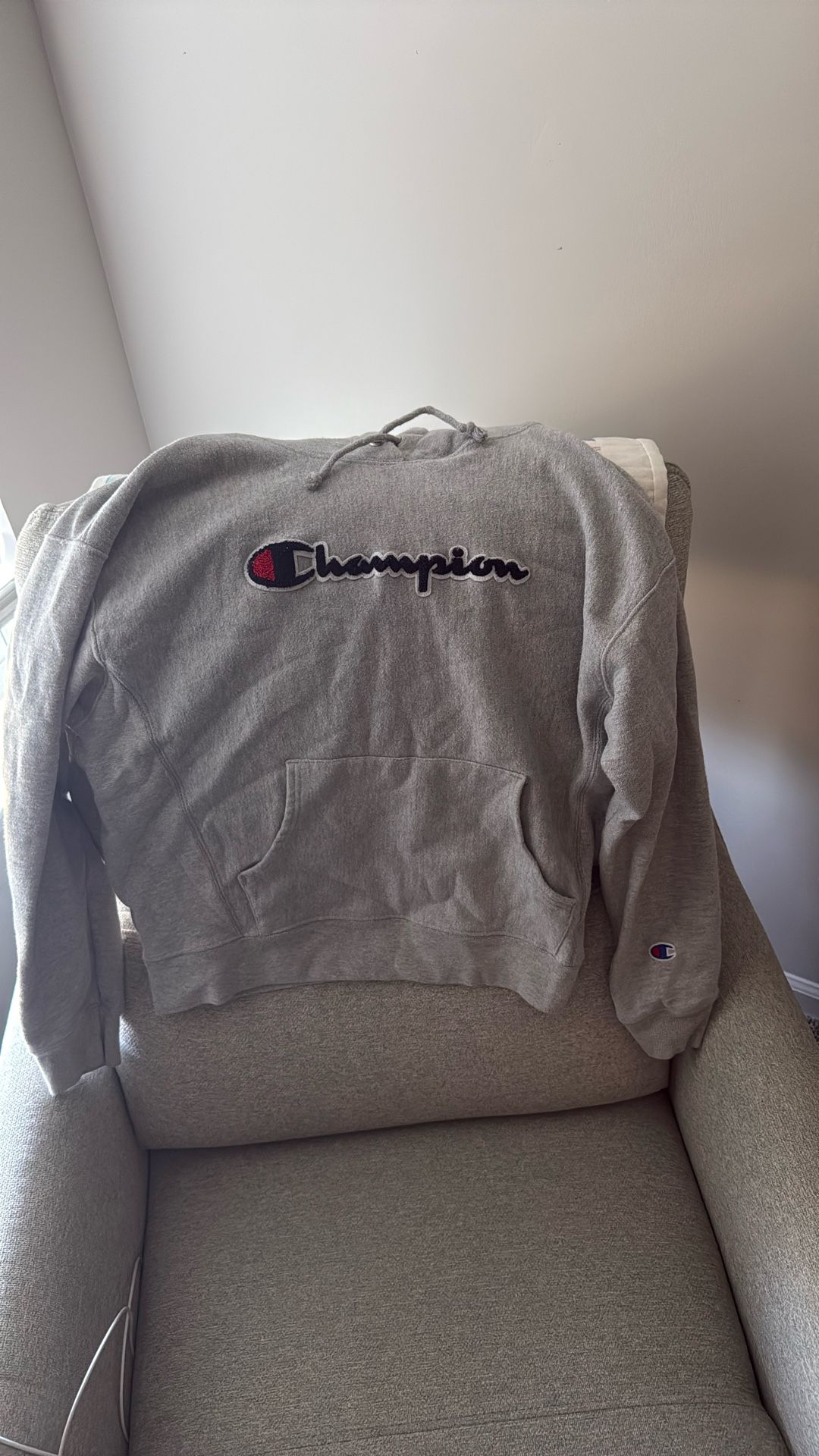 Champion Reverse Weave Gray Hoodie – Size Large, Excellent Condition