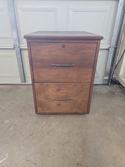 Two Drawer Wood Filing Cabinet