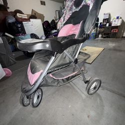 Grey and pink jogger stroller