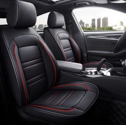 Luxury Car Seat Covers Full Set Front Rear Leather Pad 5-Seater Cushion