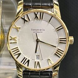 Tiffany & Co. Atlas 38mm T0055 18k Yellow Gold Automatic Wirstwatch
